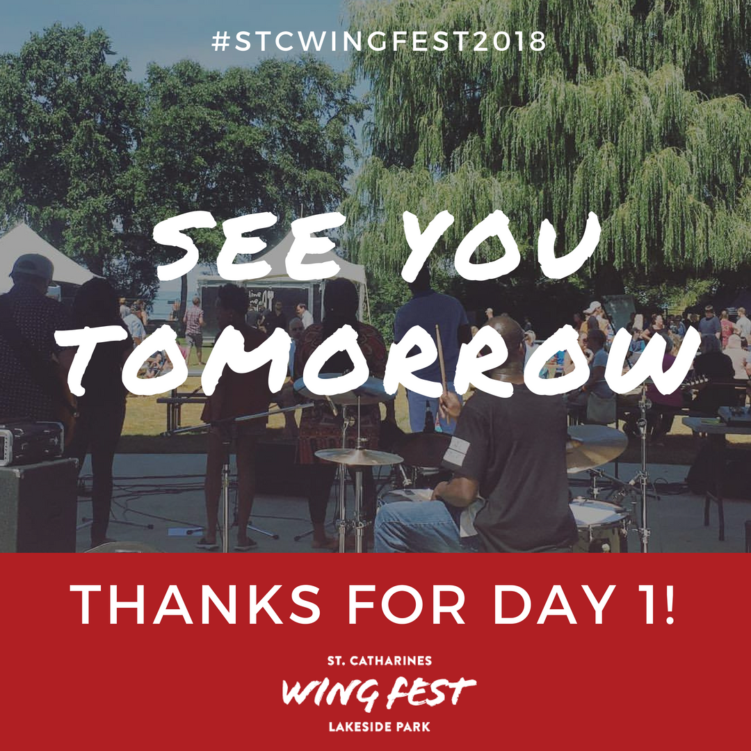 wingfestniagara's tweet photo. Thank you for an incredible first day, St. Catharines! Wing Fest is off to an incredible start, we're so excited to do it all over again tomorrow! Tomorrow we are here from 10am until 7pm, make sure you come out to Lakeside Park! #ourhomestc #portlife #stcwingfest2018 https://t.co/ApCtTFHbHq