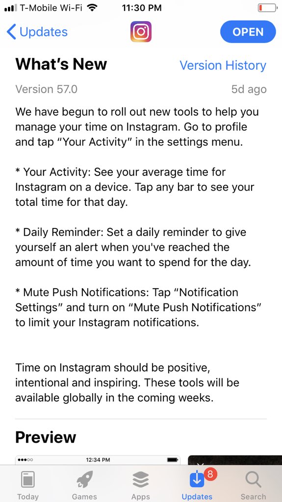 SteveHart123's tweet photo. Tracking time on our devices came up on our last podcast. 

Kudos to @instagram for making this update.

Podcast: https://t.co/Ibk3SiUUby

#YourActivity https://t.co/gcTQp6f6Zo