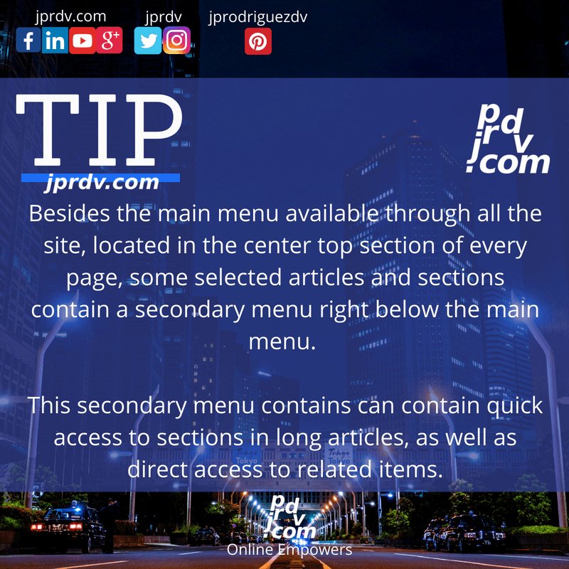 jprdv's tweet photo. TIP: Main and secondary menu
https://t.co/ADd7CIoG0T
#jprdv #jprdvcom #news #magnobusiness #onlineedureview #freelanstyle #workavel #jprdvthecorner #jprdvcomblogΒ #services #service #product #products #freelance #business #travel #entrepreneurship #work #engineer #engineering https://t.co/Gmp5ufxQO5