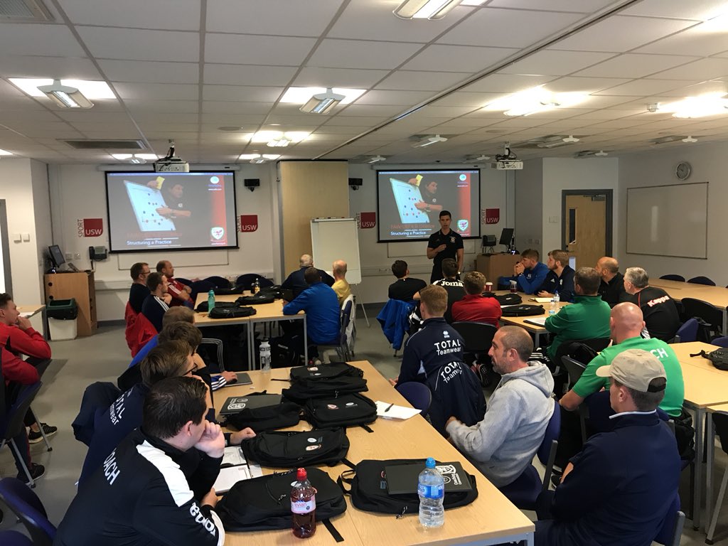 g5davies's tweet photo. @EricRamsay3 welcoming new cohort of @FAWCoachEd UEFA B Licence candidates @USWSport 18-19 course. Interesting and challenging discussions already being shared! Good luck to all on their journey. #bettercoachesbetterplayers #TogetherStronger #WelshWay https://t.co/8feJ72l3i9