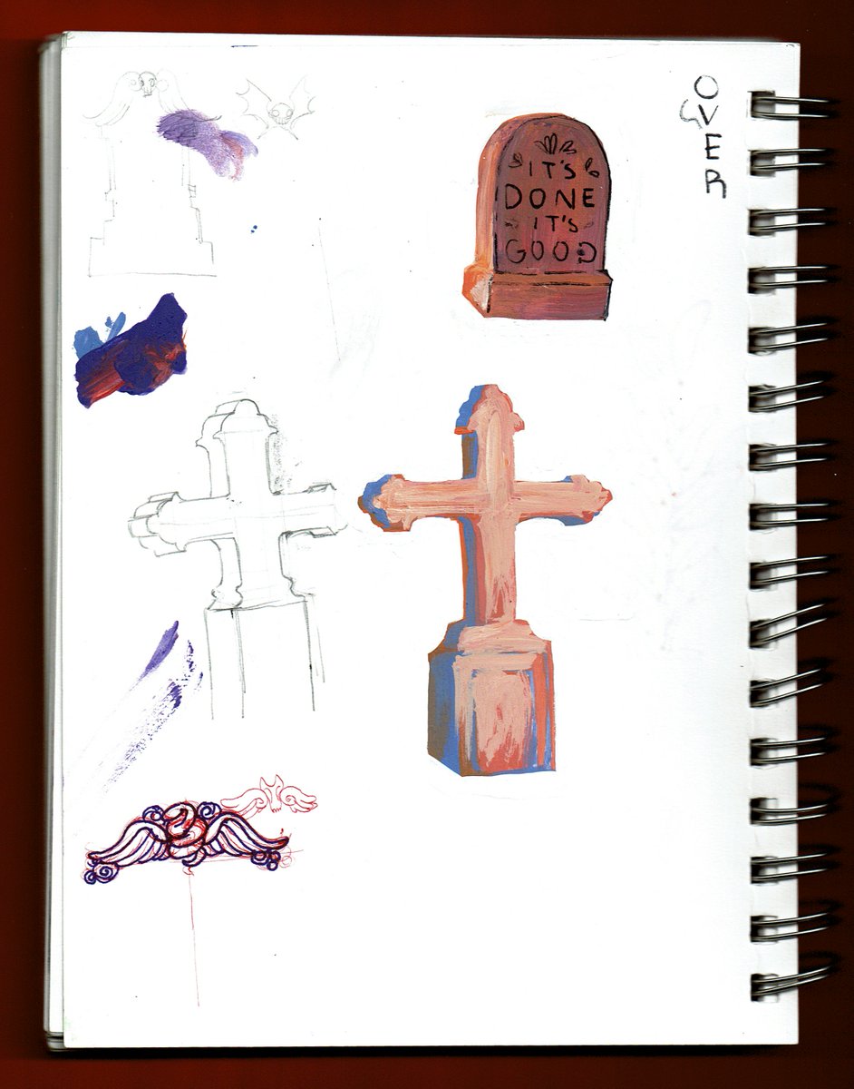 Further posting sketchbook pages - more exploration for the RIP cake 
