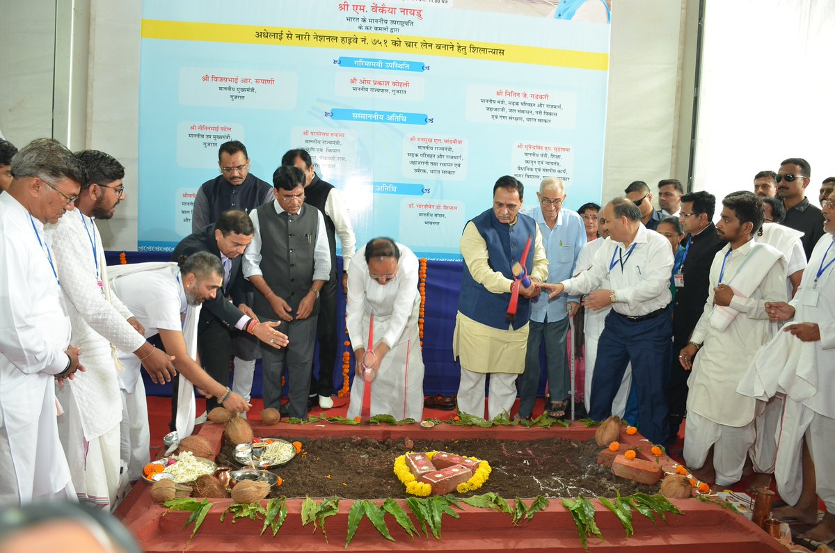 Bhoomi poojan performed for Rs 820 crore Nari – Adhelai four lane highway on Bhavnagar – Dholera route