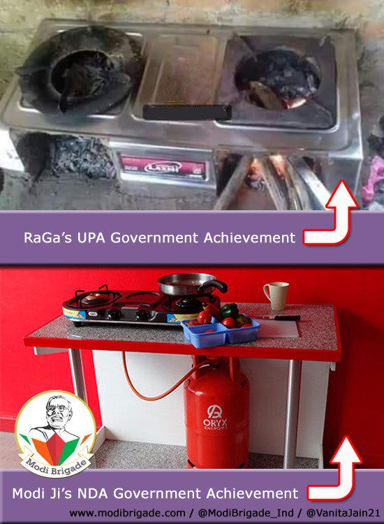 vanitajain21's tweet photo. Years of prays in Congress era did not even give a basic facility like cooking gas. 
But then @narendramodi comes&amp; gives without even asking,because he knows the pain.Our beloved PM @narendramodi is like a fortune for the country,let us not be the fools who let fortune slip away. https://t.co/RGw7VjpXzT
