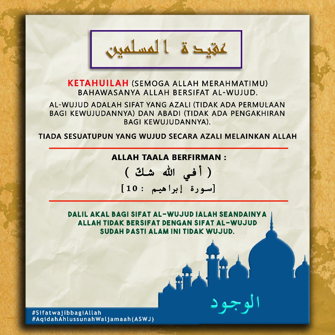 دانيال On Twitter Sifat 11 Hidup Sifat Hidup Allah Tidak Sama Dgn Makhluk Nya Https T Co U47uggin1m Twitter
