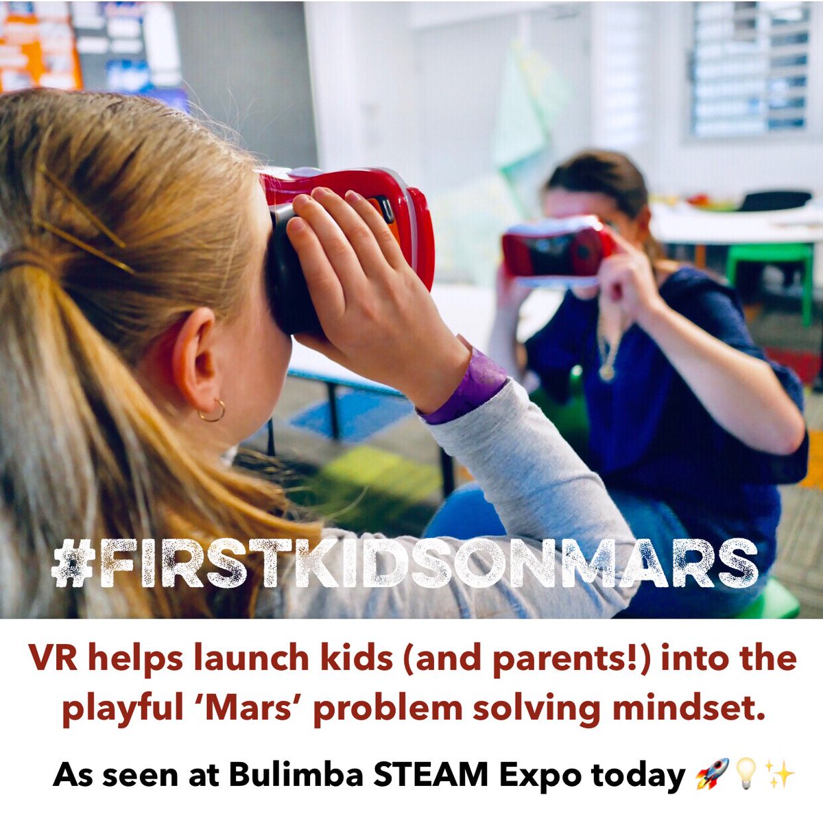 jnxyz's tweet image. Sharing big picture creativity methods of #FirstKidsOnMars (like how we use short hits of VR) + how learners can be future-ready was a huge privilege today! Thanks kids &amp;amp; parents who joined us 🚀💡✨
Well done Bulimba P&amp;amp;C for STEAM Expo👏🏼 
#Edfutures #FutureWe #VRedu #AQDchamps