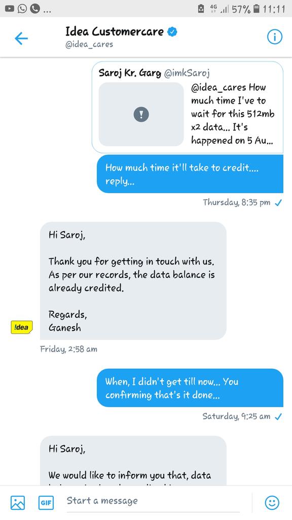 imkSaroj's tweet photo. #Idea_Chor I'm asking when the data credited in my idea... And they are mis leading me... On call @idea_cares told me to wait for this data, and on tweet (DM) telling me that data already credited... Creepy @ideacellular 
@k_srikant @SrVed9 @TeraTechYT @HiSunaina @bagga_jii RT https://t.co/7JzsmP8xJZ