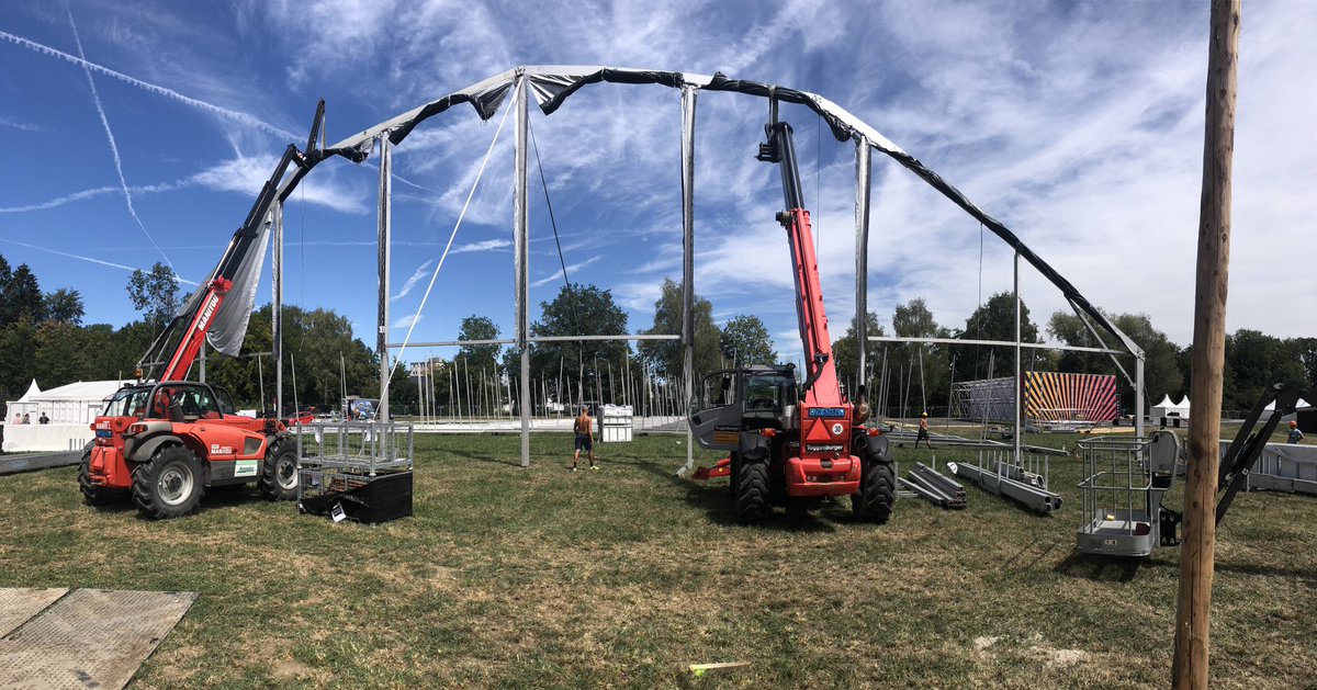 Tbs2015De's tweet photo. Today we are working on Zurich Airforce Festival. Polygonal 40x55 Tent with Grey-Black Roof-Gable and Sides walls.#tent #wesley #TBS #goodworkers https://t.co/91NoDLYKLF