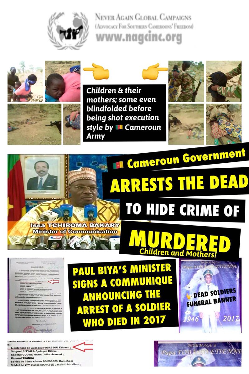 AEnjoh's tweet photo. @mbachelet @UN @antonioguterres Start with #Cameroon Don’t be like @antonioguterres stand up to dictators, SOS #GenocideInSouthernCameroons Sanction &amp; Suspend Enabler negotiations starting with #PaulBiya demilitarising #WestCameroon #Ambazonia  Stop #France #Russia #China all fueling war. Arrest @ITBMINCOM liar https://t.co/pJAI20L6VR