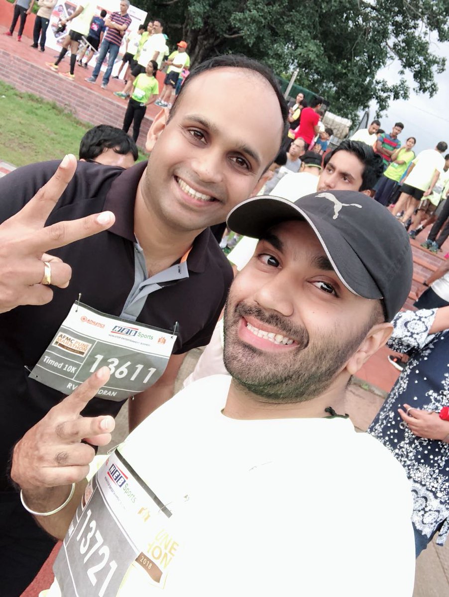 rvc007's tweet photo. Run with buddy @amisingh3. #afmcmarathon #SundayMorning #10K #run #punerun #SundayMotivation https://t.co/m2EE6TVeFM