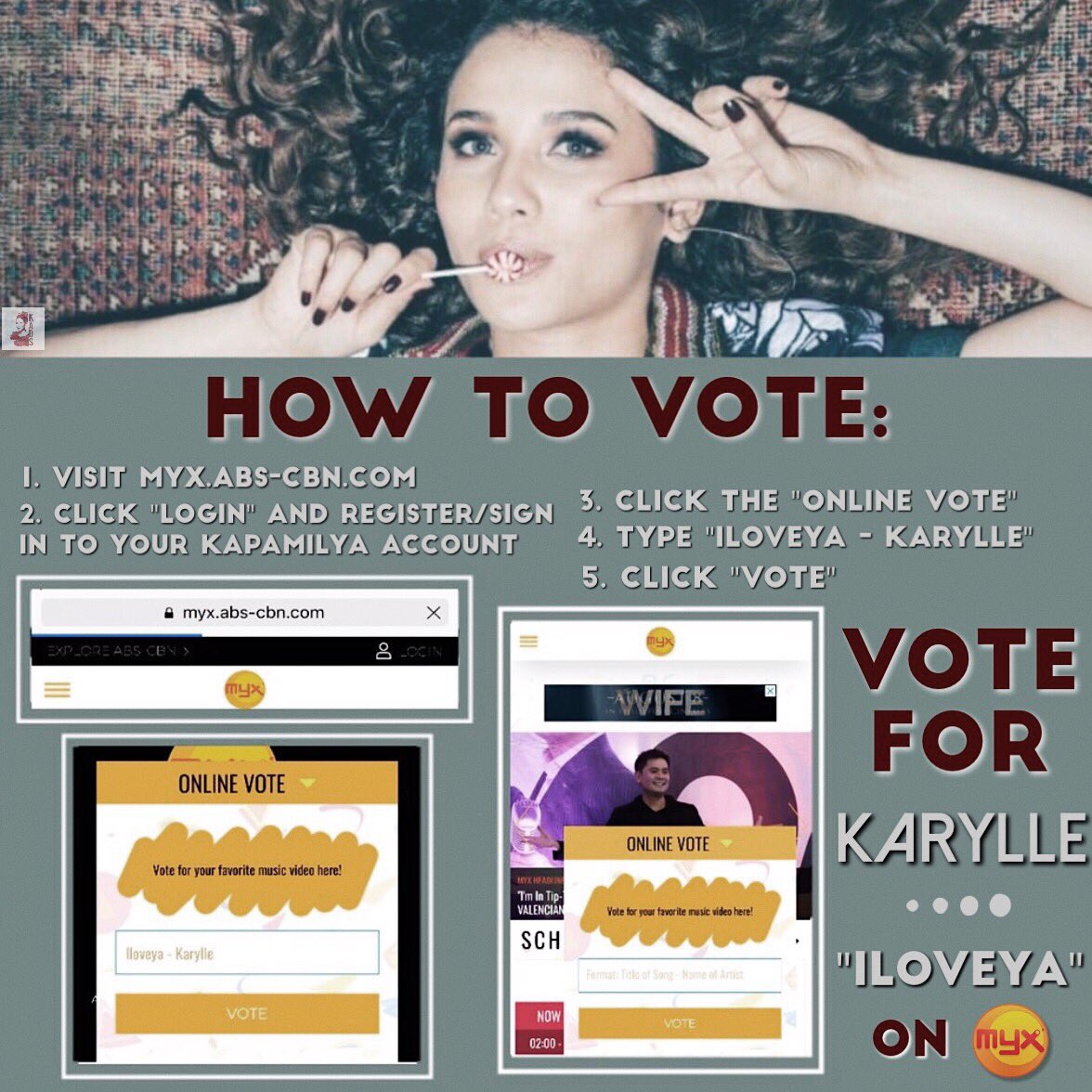 KarylleAdmirers's tweet photo. Hey guys! Time to vote for #Iloveya on the Radio and MYX Charts! Our main agenda is to focus on Magic 89.9 &amp; MYX, but you can also vote/request on Play FM, Pinas FM and other radio stations. 😁 

See tweet below for important links. 👇 https://t.co/jHSeooCC6P