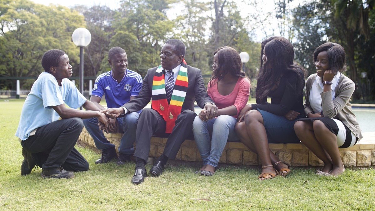 edmnangagwa's tweet photo. I am confident about our future because I believe in our youth.  We must open the doors for you to fulfil your vast potential, and that is exactly what we will do. It is by empowering the youth that our new Zimbabwe will be built.

Happy International Youth Day! https://t.co/pDPKQCF3V2