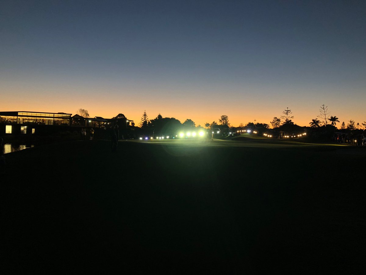 All down to this here ⁦<a href="/GCBenz/">Mercedes-Benz GC</a>⁩  ⁦<a href="/SanctuaryCoveGC/">Sanctuary Cove Golf</a>⁩ Shootout #finalhole #dark #headlights #AMG #merc