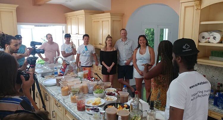 Our team discussing the vision for NurseToken at our private party with some of the biggest YouTube Crypto influencers.