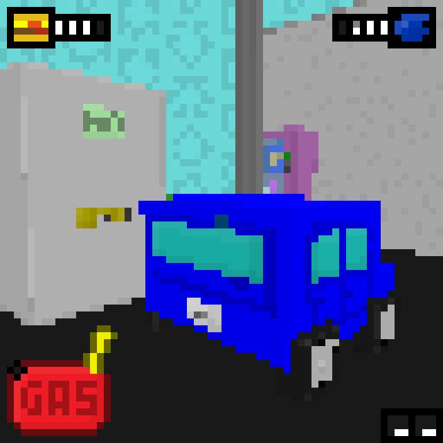 NoExtraLives's tweet photo. Don't forget to stop for gas! If your car breaks down, you'll have a long walk ahead of you... #LOWREZJAM https://t.co/L4pM1hVYrU