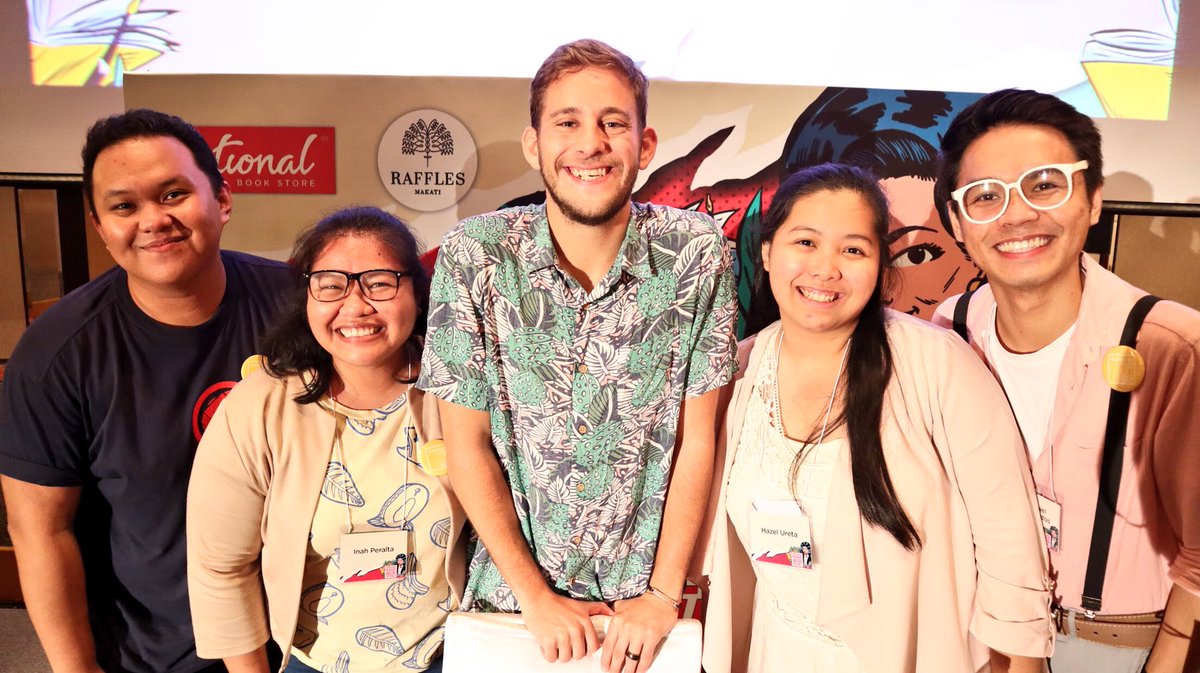 bookwrmsuniteph's tweet photo. Obviously can’t let the day end without at least one tweet, right? Thank you so much again to everyone who came to our #BookwormsUnitePH panel earlier at the #PRWF2018! ❤️ Thanks for having us, @nbsalert! And @AdiAlsaid? It was nice meeting you earlier! 🤓💛
—J. https://t.co/2ZvLhlHmz7