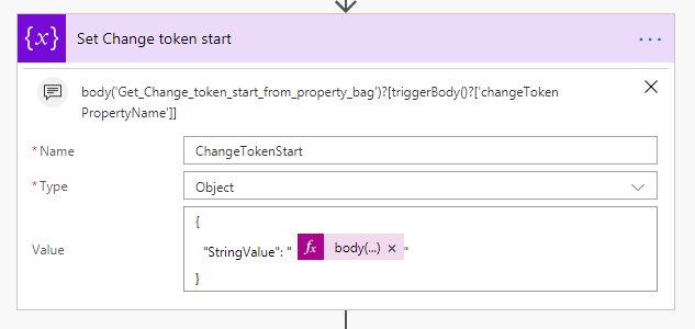 Set change token start