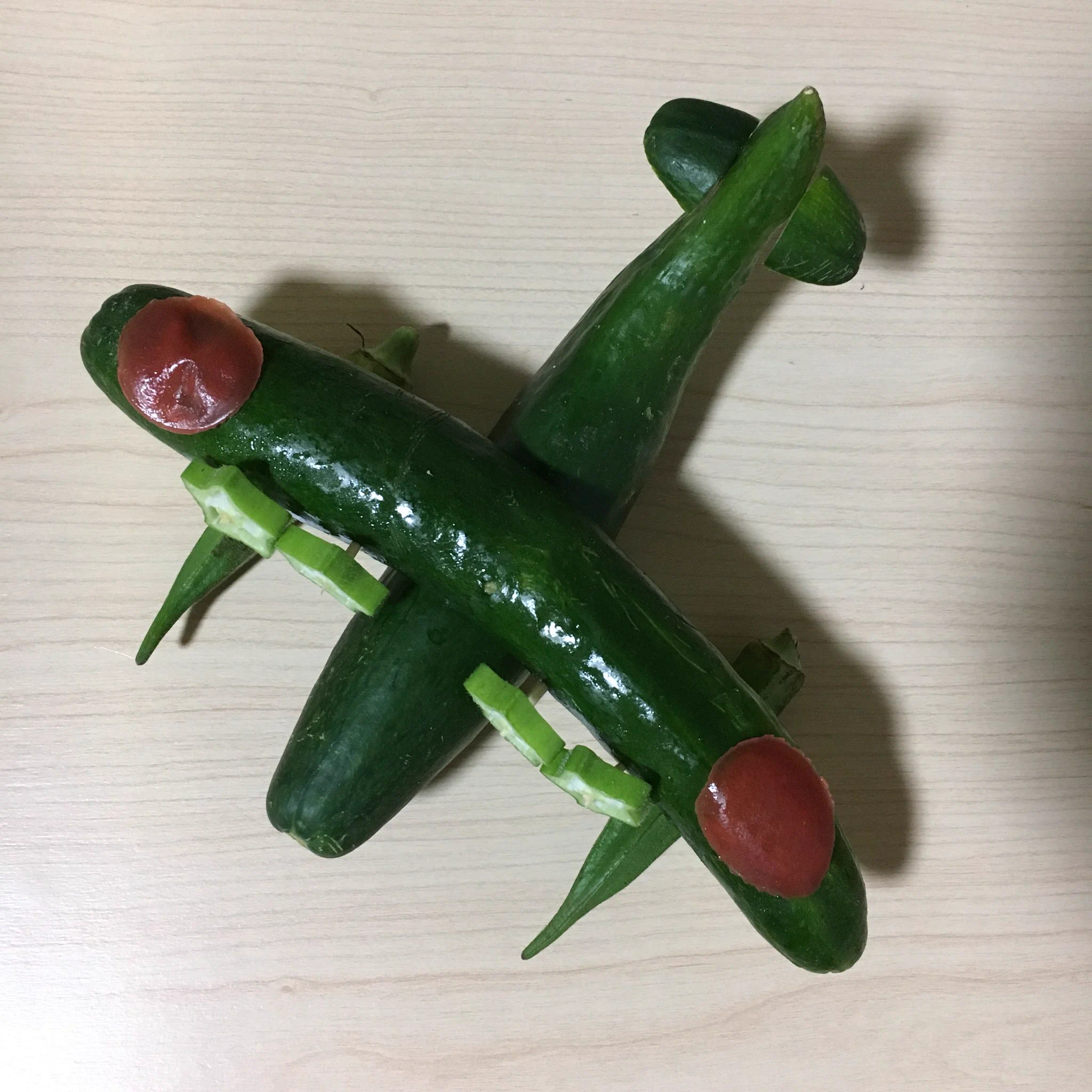これは素敵な精霊馬！きゅうりとオクラで作った二式大艇が素敵！