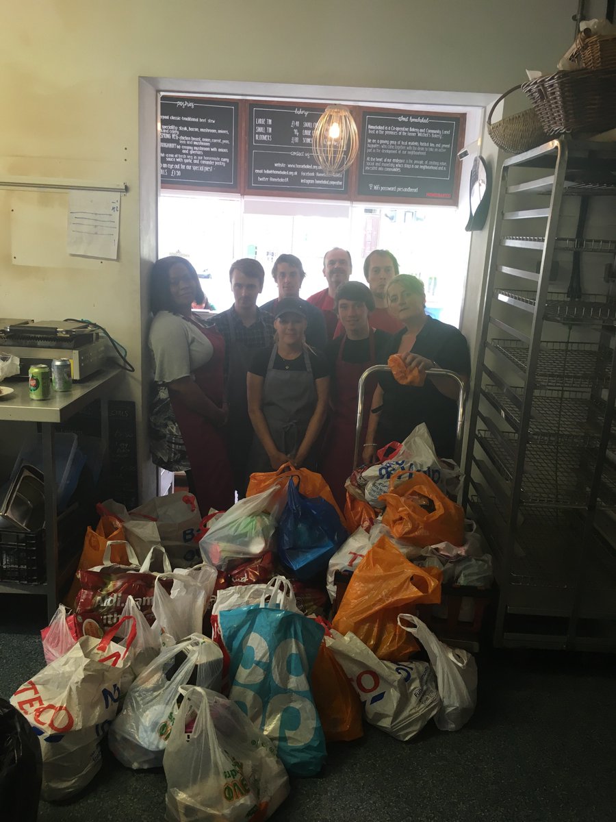 Many thanks to our lovely customers, these are today’s Foodbank donations for <a href="/SFoodbanks/">FANS SUPPORTING FOODBANKS #RightToFood</a>. We sold out of pies but the ovens are on &amp; we have loads of fresh baked ones  for your tea #lfc #buysocial