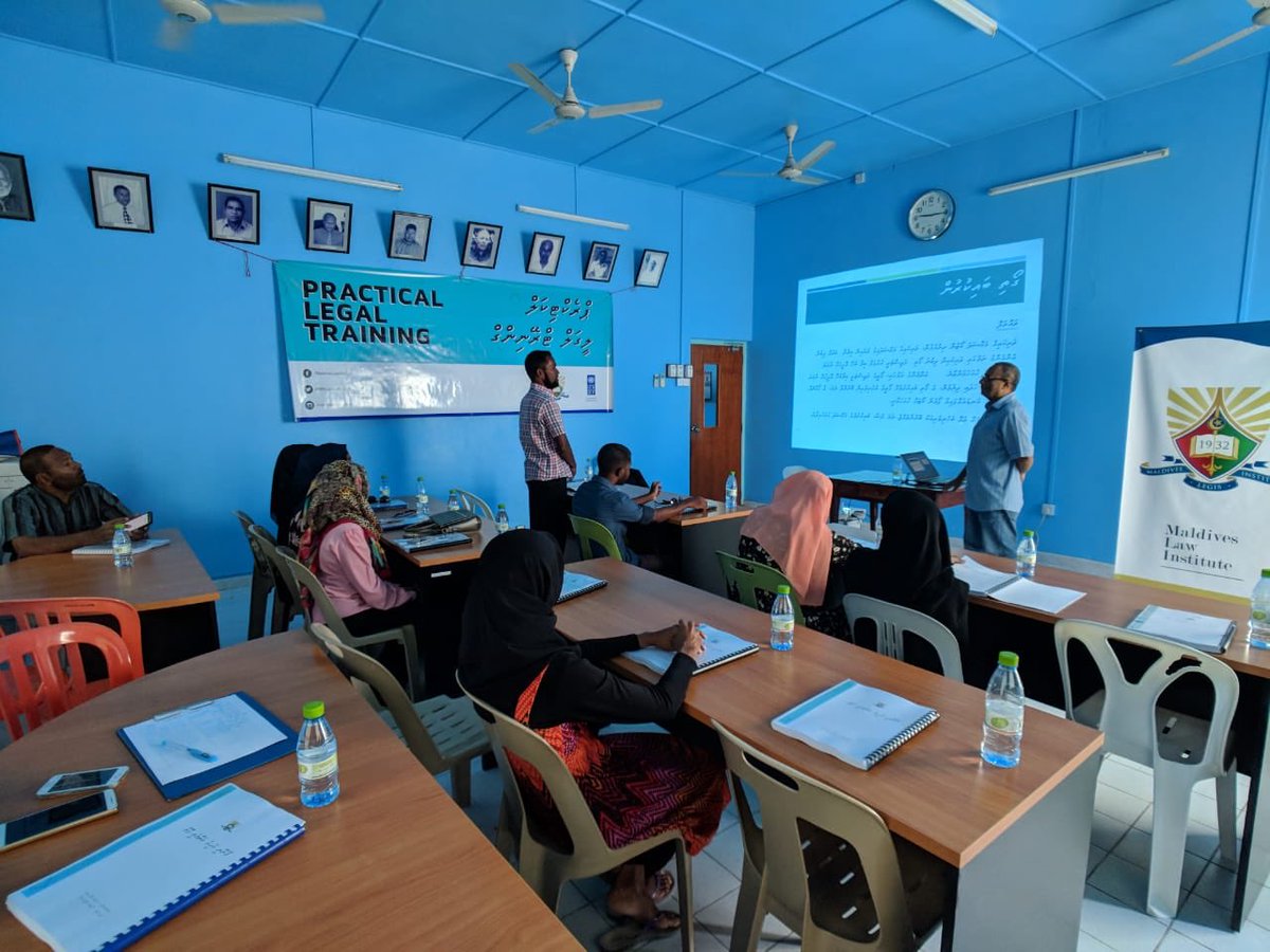 MVLawInstitute's tweet photo. We have successfully completed conducting the Practical Legal Training program, in collaboration with @UNDPMaldives, held in H. Dh. Kulhudhuffushi. 

Many thanks to the Kulhudhuffushi Council for their assistance.

The next program will be held in Hanimadhoo in September. https://t.co/vdH6lnRTVa