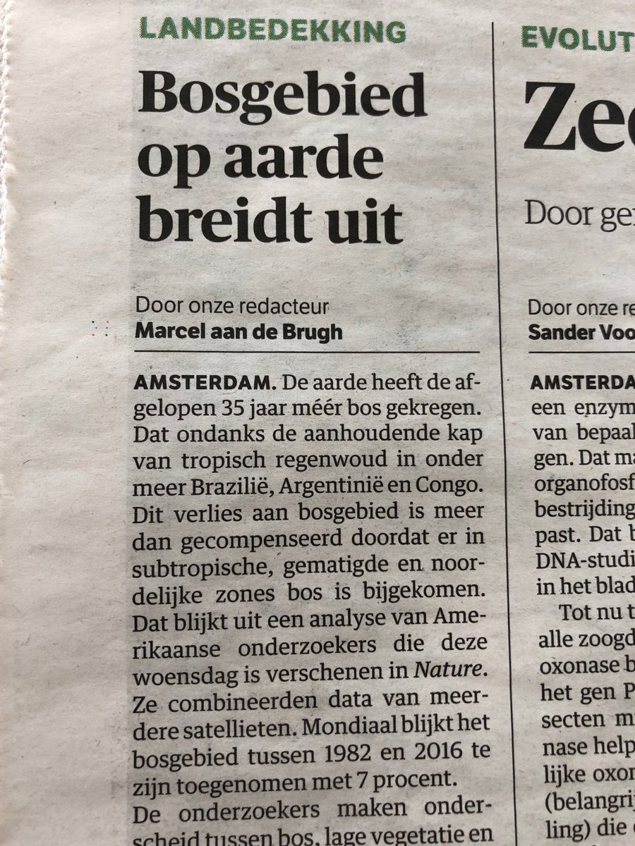 wivdk's tweet photo. Meer bos op aarde! Mag ook wel eens in de krant. https://t.co/Lg2FZ8Ce3T