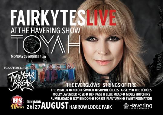 FairkytesArts's tweet image. In 2 weeks time the Havering Show is back - and the Fairkytes Live stage returns with it! Join us for a great range of local bands. Then on Monday don't miss our headline act - the one and only Toyah, accompanied by her full electric band! All this, and admission is free too!