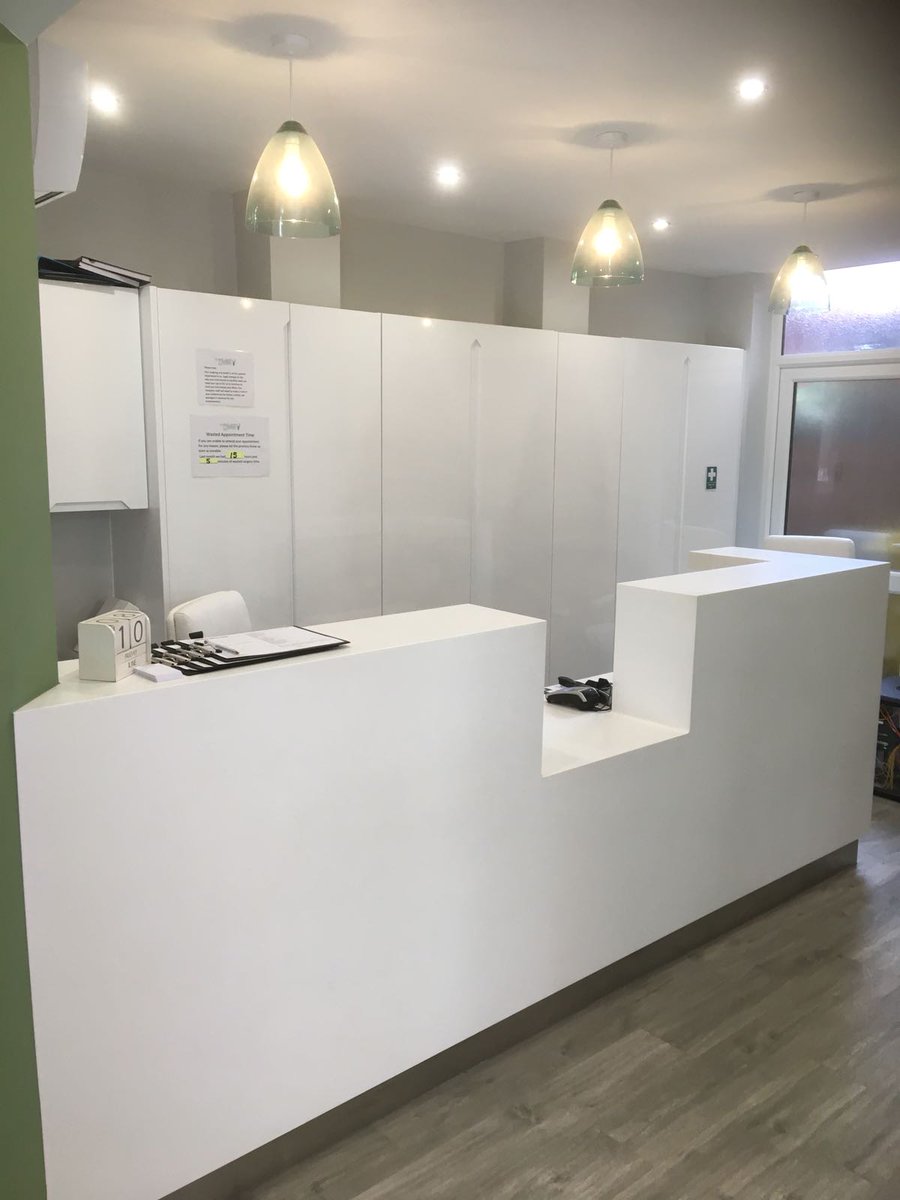 Bespoke #Corian desk and workstaion that the team have recently installed in a #Ribblevalley #dental #surgery.