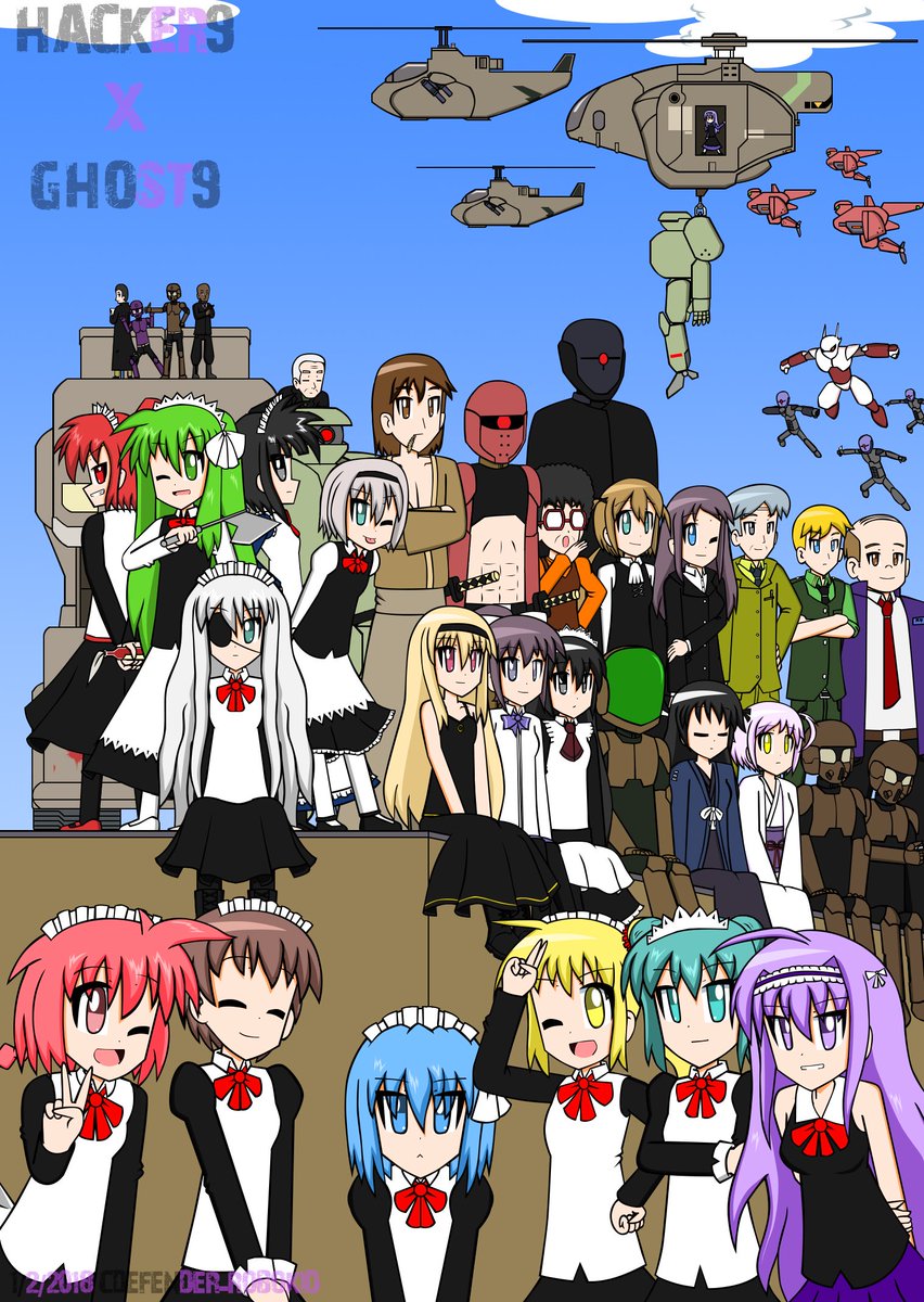 CdefenderR's tweet photo. As a celebration for the English release of HACKER9 (and later HACK9), I have made a redrawn version featuring the casts of HACKER9 (plus GHOST9 since Izusugawa is present) #HACKER9 #GHOST9 #HACK9 @wahiko94 I thank you for releasing the game in English, I enjoyed it very much OuO https://t.co/JXUSKzdmCV