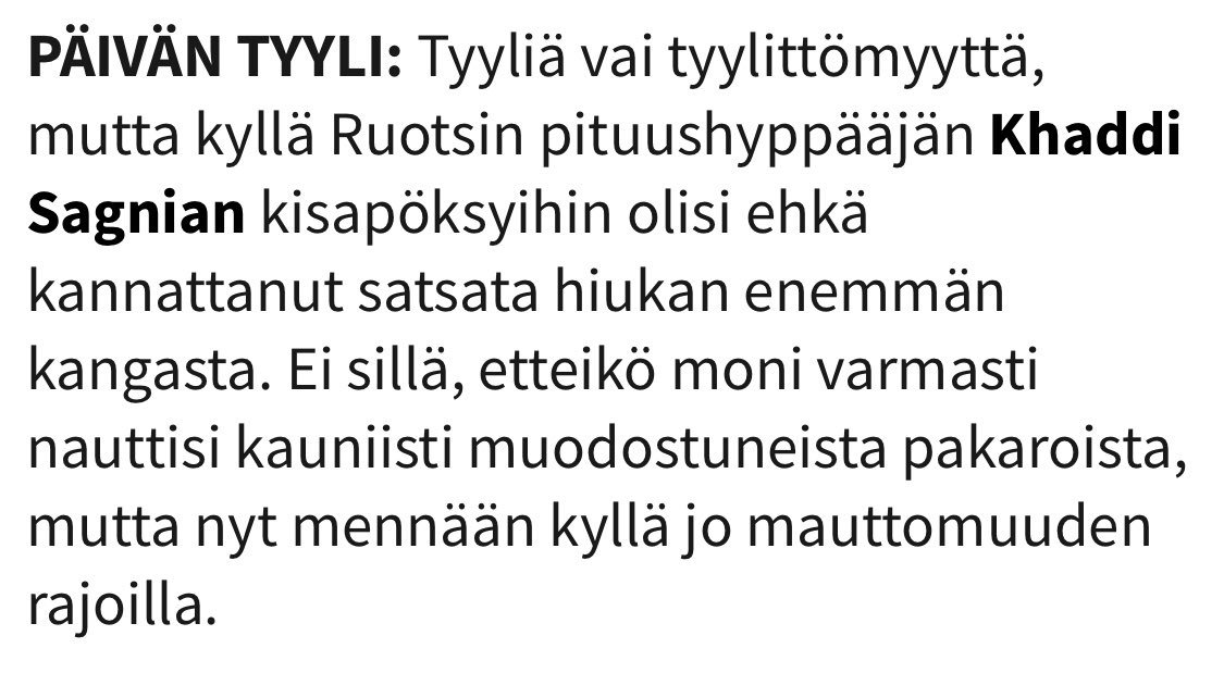 FilipSaxen's tweet photo. Ursäkta men vad läste jag precis? Lever vi kvar på 50-talet?
#sexism #objektifiering #idrott https://t.co/4p0yuli5R0
