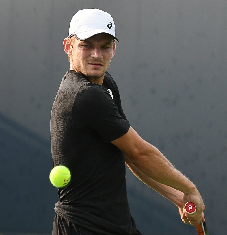 CCSMOOTH13's tweet photo. David Goffin practicing yesterday afternoon at the @CincyTennis. https://t.co/Q49HrFO5zo