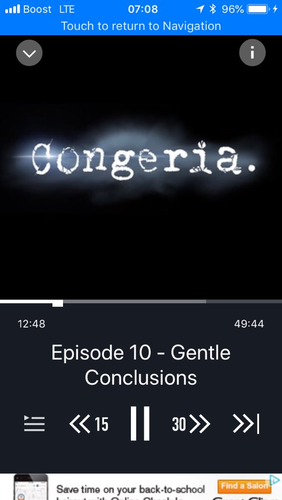 MishTomic's tweet photo. Early morning drive. Finishing up listening to #Congeria. Again. If you like @NosleepPodcast you should listen to this. Duh. Twists & turns. Sucks you in. And the damn theme is catchy. #podcastaddict https://t.co/npLOd4hWHc
