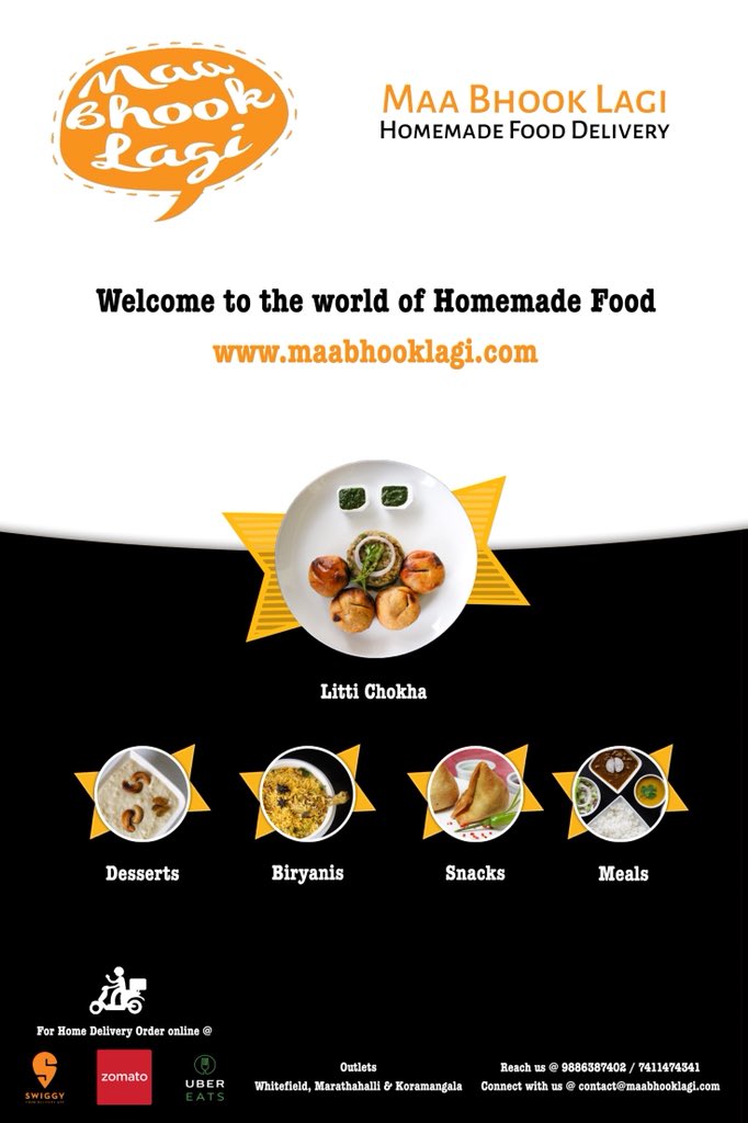 maabhooklagi's tweet photo. Welcome to the world of Homemade Food. Order Desserts, Snacks, Biryanis and Meals from Maa Bhook Lagi. Order online @ Zomato, Swiggy and UberEats. https://t.co/ws78h6PE8G
