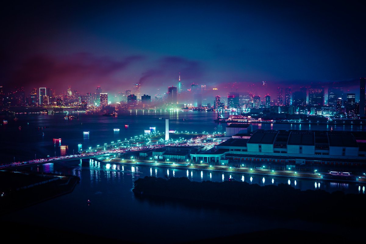 City lights // Tokyo bay #city #skyline #tokyo #neon #future #cyberpunk #ou...