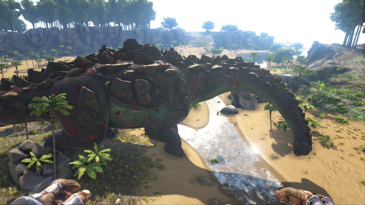 Fukusuke178 頭をグッタリ下げたら気絶の合図 サドルを付けてテイム完了 Ps4share Ark Arksurvivalevolved ティタノサウルス Titanosaur Ps4