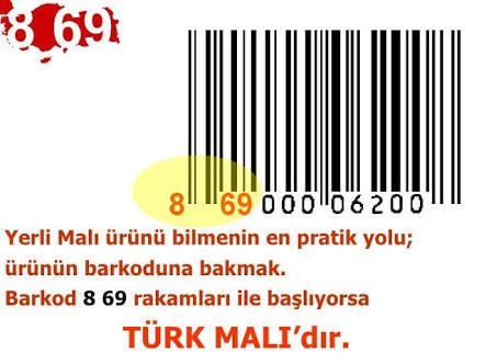 Barkod numarası 869 ile başlayan ürünler Türk Malıdır. 

Yerli malı kullanmak hepimizin ortak ödevidir.

#Kazanacağız
#yerlimalikullan 🇹🇷🇹🇷🇹🇷
#yerlimalikullanmakvatandaslikgorevidir