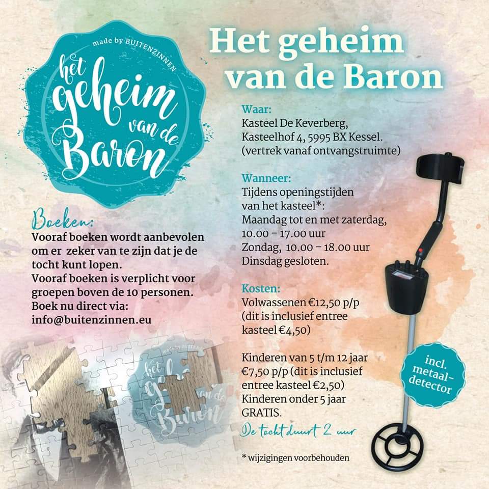 Leuke nieuwe #activiteit op het kasteel: #hetgeheimvandebaron van <a href="/BuitenZinnen14/">BuitenZinnen</a> #gezinsuitjevoordevakantie #teambuilding #vriendendag #familiedag boeken en meer info via info@buitenzinnen.eu