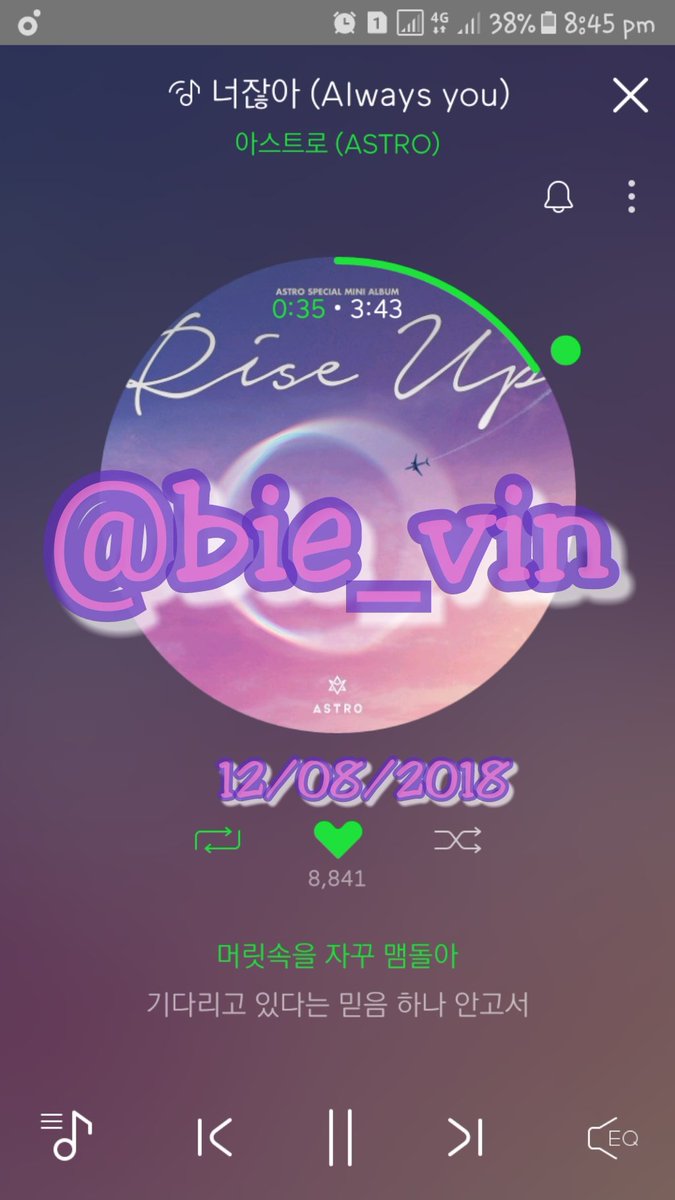 bbbbbieee's tweet photo. #ASTRO for #아스트로_너잖아 The #ASTRO2ndDigitalSupport 🛫 #아스트로 💕 #Rise_Up @AstroMelonTEAM
4th hour. 💜😄💜
12/08/2018
9PM KST https://t.co/G2tAIhsD4E