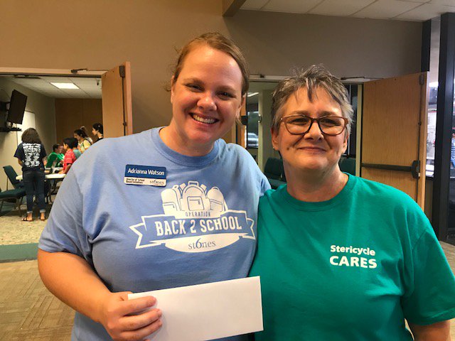 We got a heroic, day-of-event donation from <a href="/Stericycle_Inc/">Stericycle Inc</a> yesterday! There are still a few classrooms that haven't been sponsored for Operation Back 2 School, though. Help out at 6stones.org/ob2s