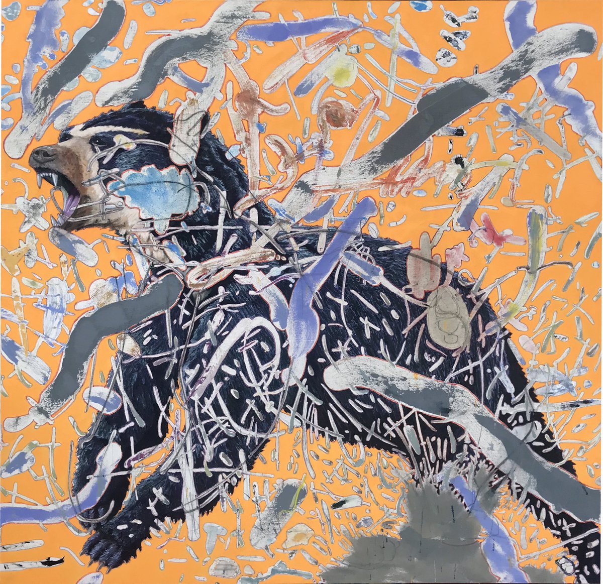 mo1535art's tweet photo. @UranRigoberto Me uno a esta causa tan importante para nuestro planeta, comparto mi obra llamada: Caza Furtiva, Oso de Anteojos, de la serie Terrícolas https://t.co/8Gfq8llVlD