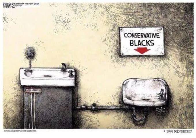 larryelder's tweet photo. Just so we're clear. Much of leftwing media derides any black person who joins the Trump administration as a "coon," a "sell-out," "self-loathing," and as an "Uncle Tom." But leftwing media then criticizes  @realDonaldTrump for not having MORE blacks in his administration?!? https://t.co/dD9CZWsItv