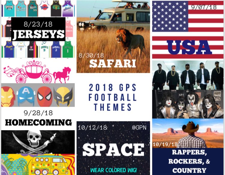 gpsouthSA's tweet photo. The wait is over! 2018 Football season themes have arrived! Kicking off (⚽️) the season, jerseys is the theme this Thursday (8/23)! https://t.co/ZWmJIcVaaq