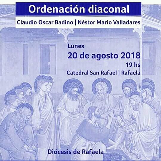 Mañana lunes compartiremos la #OrdenaciónDiaconal de Claudio Badino en Catedral de Rafaela. ¡Te invitamos a acompañar con tu oración!