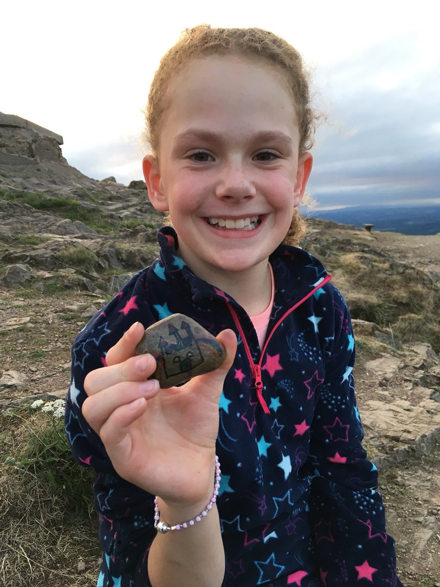 Freya found a #herefordshirerocks at the top of the Beacon, hidden again for another lucky person 🤫