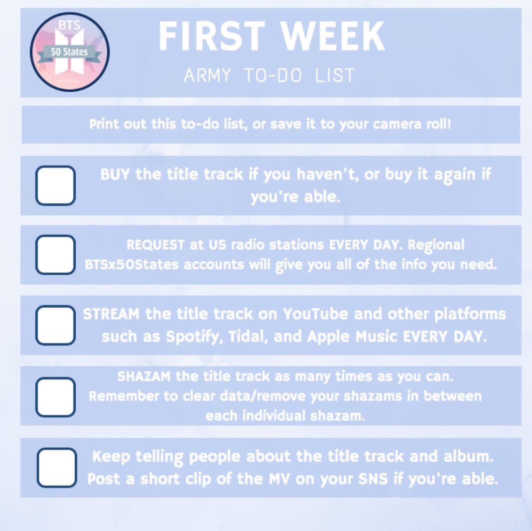 BTSxRockyMtn's tweet photo. Finally, on day 6 we talked about what we have to in those first exciting 24 hours and first week of release. We also covered every goal that was set for this comeback to make it the best one yet!
โ๏ธ Buy, Stream
โ๏ธ Request, Tune in, Shazam
โ๏ธ Share
@BTS_twt #BTSComebackEd https://t.co/qo2RLYHSgW