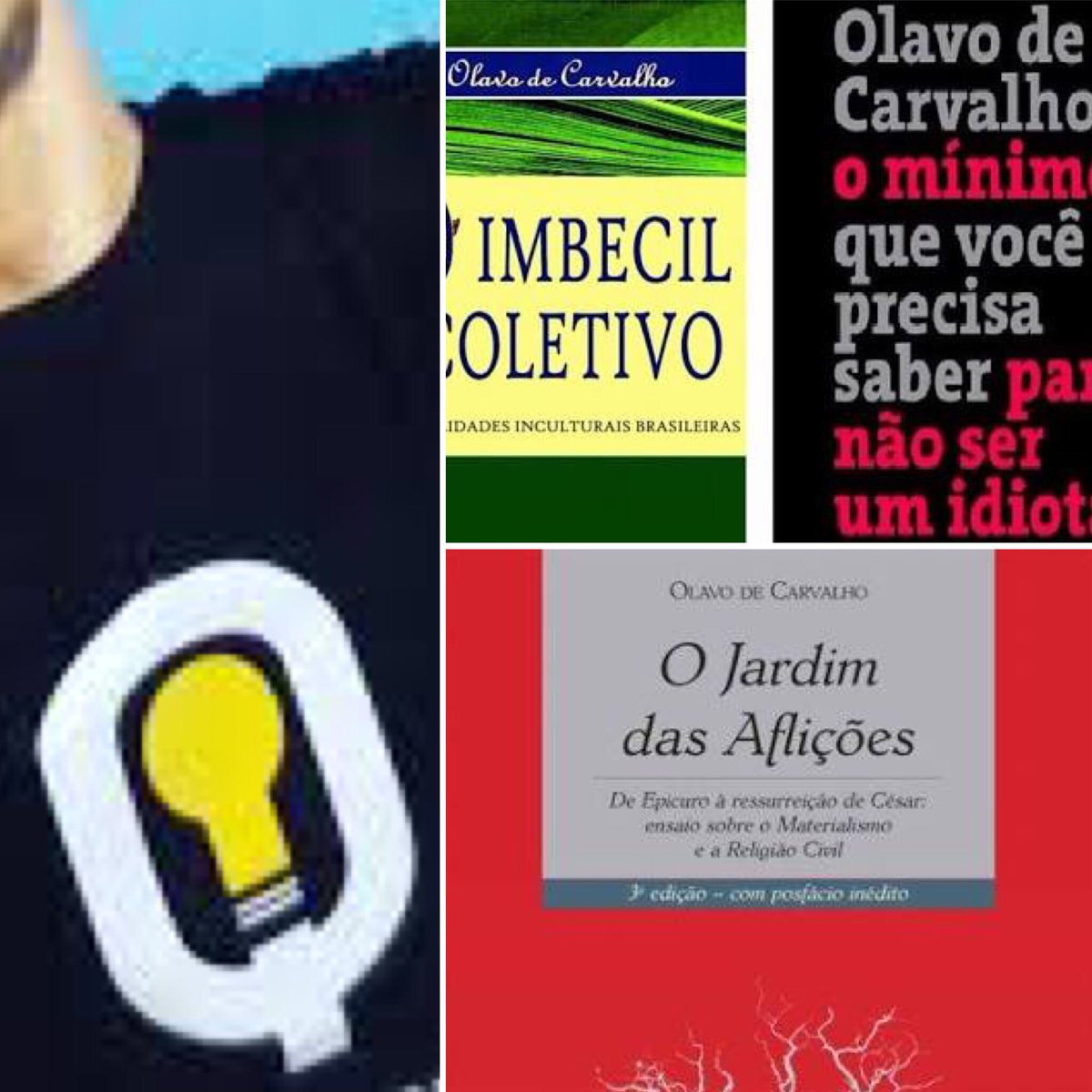 renatobarros's tweet image. #Sorteio #conservador, adquira conhecimento e ñ seja um idiota útil

Siga no Twitter e retweet esta postagem

3 livros de #Olavodecarvalho 
1. O Imbecil coletivo 
2. O mínimo que você precisa saber para não ser um idiota
3. O jardim das Aflições 
4. Camiseta oficial Questione-se