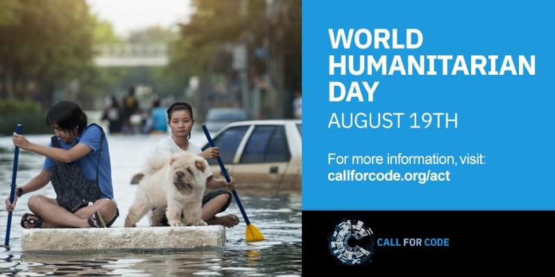 CodySimpson's tweet photo. Let's support people affected by Natural Disasters with #CallforCode and use technology for good on #WorldHumanitarianDay. Show your support for @UNHumanRights &amp; @RedCross in their efforts to help the most vulnerable among us. To get involved, visit: https://t.co/Df7zuasWNN https://t.co/DjlRsmqR9P