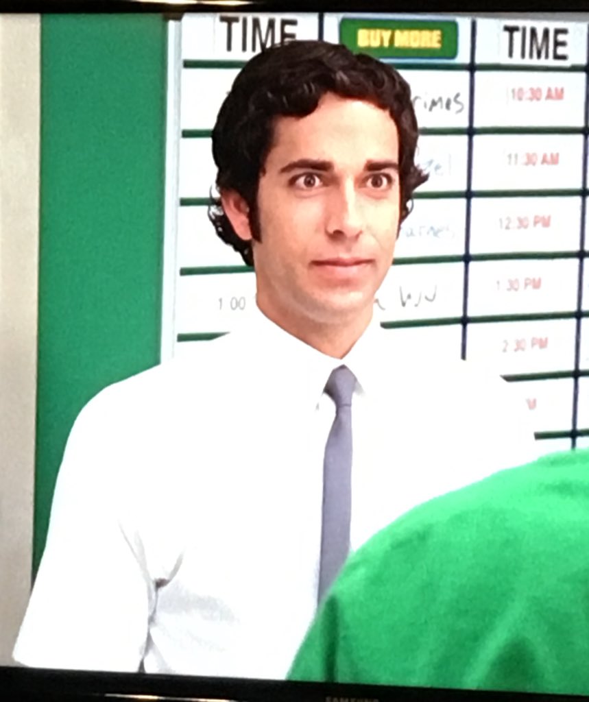 nursharee's tweet photo. When you’re watching Chuck and it stops on a scene that makes @ZacharyLevi look like a psychopath. #lovablepsychopath https://t.co/c7kUiTjePc
