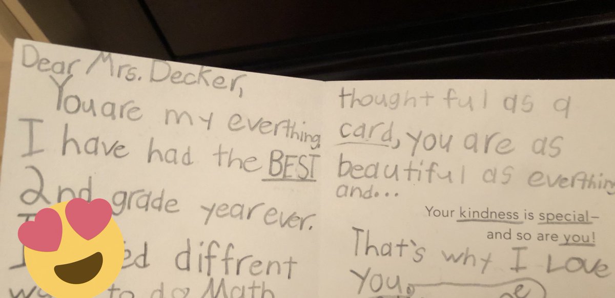 Teaching is NOT just a job! It’s sharing your ❤️! 
Organizing & found this... That 1st line means the 🌎.
First year 👩‍🏫 - Always keep special cards from Ss & parents to 👀 at when you need a reminder! #teacheradvice #kidsdeserveit #bethewildcard #betherevolution #TalkToMe