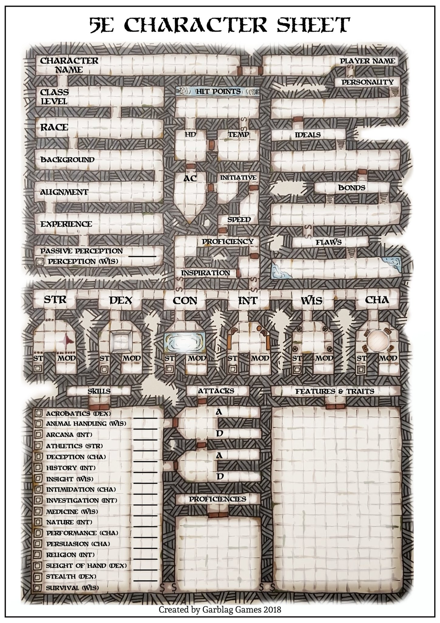 d and d character sheet on Grand Dm On Twitter Dungeon Themed D D5e Character Sheet By Garblaggames Link To The Pdf And Their Patreon Here Https T Co Cpfqcfdytx Dnd Rpg Tabletop Https T Co Cxq23fsr9r