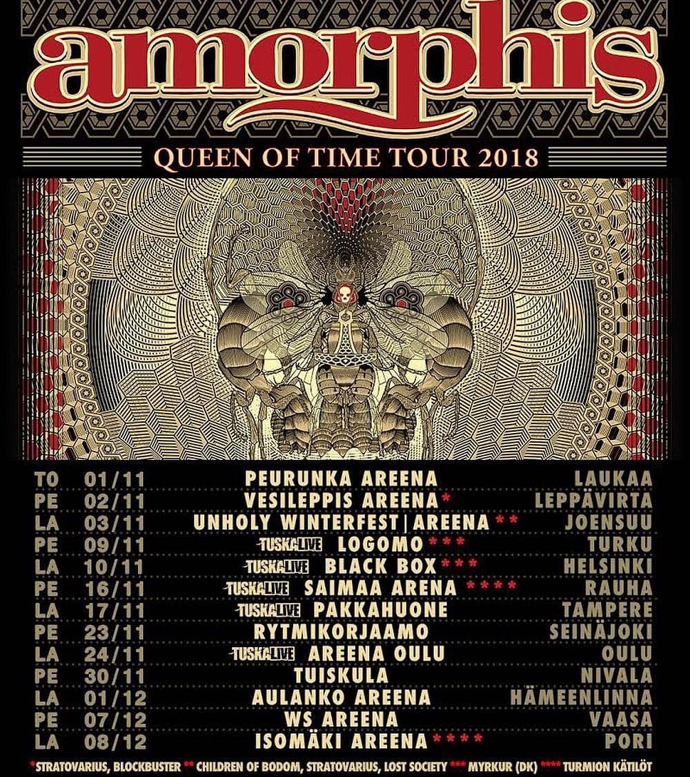 AmorphisFriends's tweet photo. 💥 T O U R D A T E S 💥

North America/Canada (2018)
Finland (2018)
Rest of Europe (2019)

Don't wait and get your tickets now - all dates at https://t.co/SuwkFbftrD 
❤🤘🖤
#amorphis #queenoftimetour #amorphistour #amorphislive #amorphisfriends #amorphisfans #amorphisgermany https://t.co/a19EOCHBSR