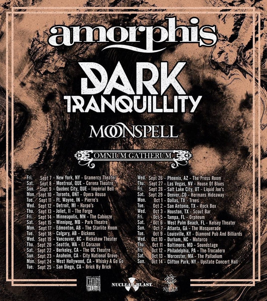 AmorphisFriends's tweet photo. 💥 T O U R D A T E S 💥

North America/Canada (2018)
Finland (2018)
Rest of Europe (2019)

Don't wait and get your tickets now - all dates at https://t.co/SuwkFbftrD 
❤🤘🖤
#amorphis #queenoftimetour #amorphistour #amorphislive #amorphisfriends #amorphisfans #amorphisgermany https://t.co/a19EOCHBSR